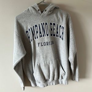 pompano beach florida grey hoodie